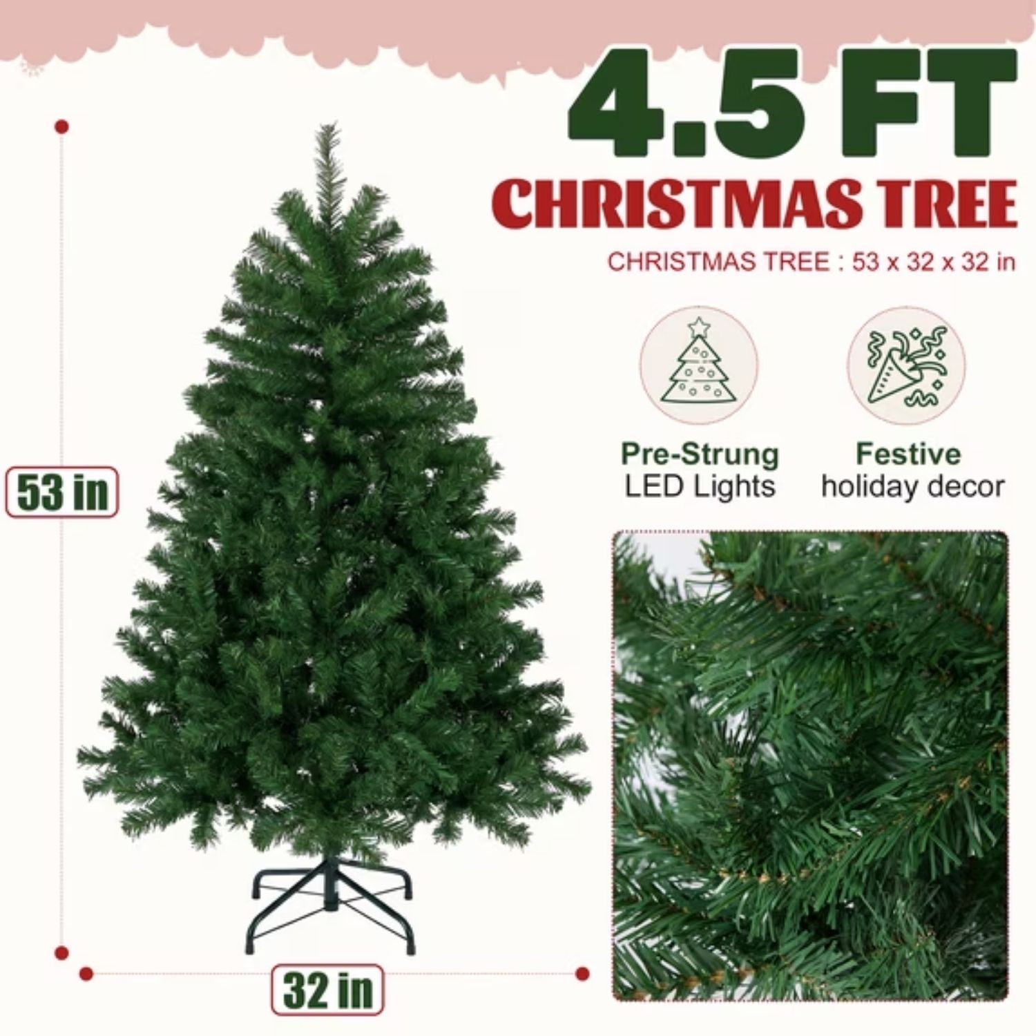 Spruce Christmas Tree, Artificial, For Home, Office And Party Decor 3
