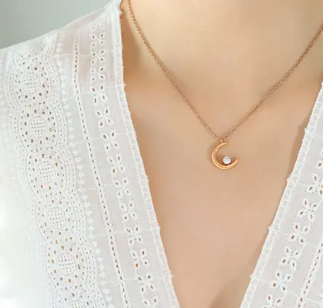 Lunala's Glimmer Gold Zirconia Necklace