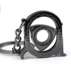 Can Be Rotated 360 Degrees Car Engine Rotor Keychain Gift - Gun Black - View 1