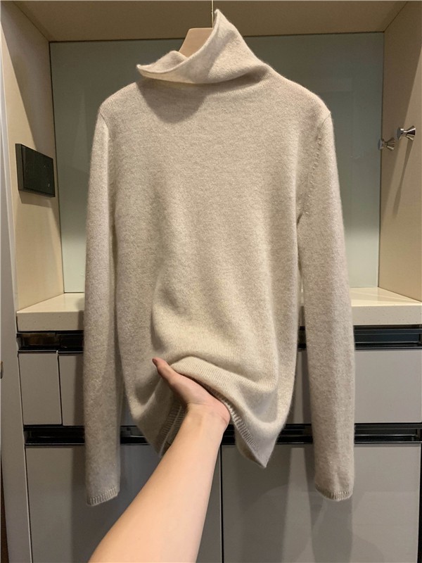 All-wool Women's Autumn High-neck Bright Silk Knit Bottoming Shirt