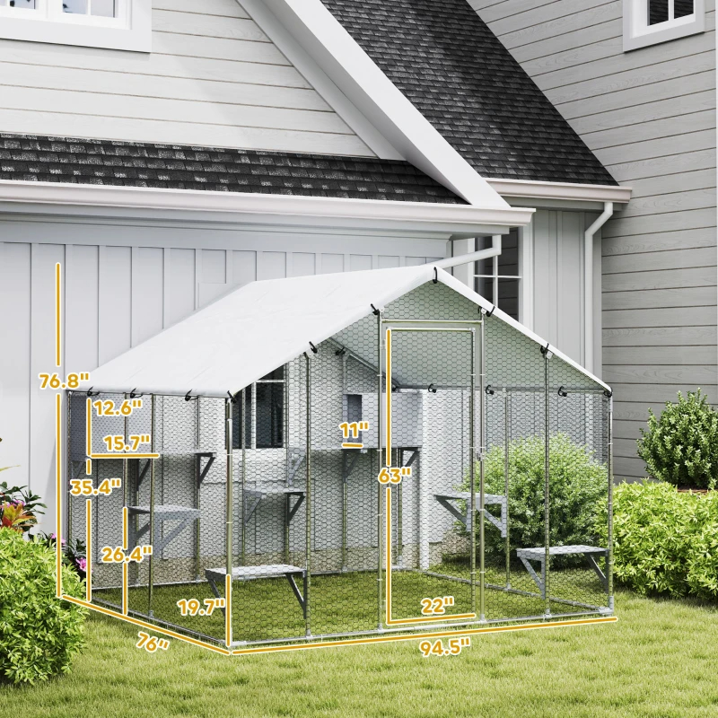 Catio Outdoor Cat Enclosure With Waterproof Cover,Multiple Packages Will Be Shipped,Please Pay Attention To The Dimensions In The Details.