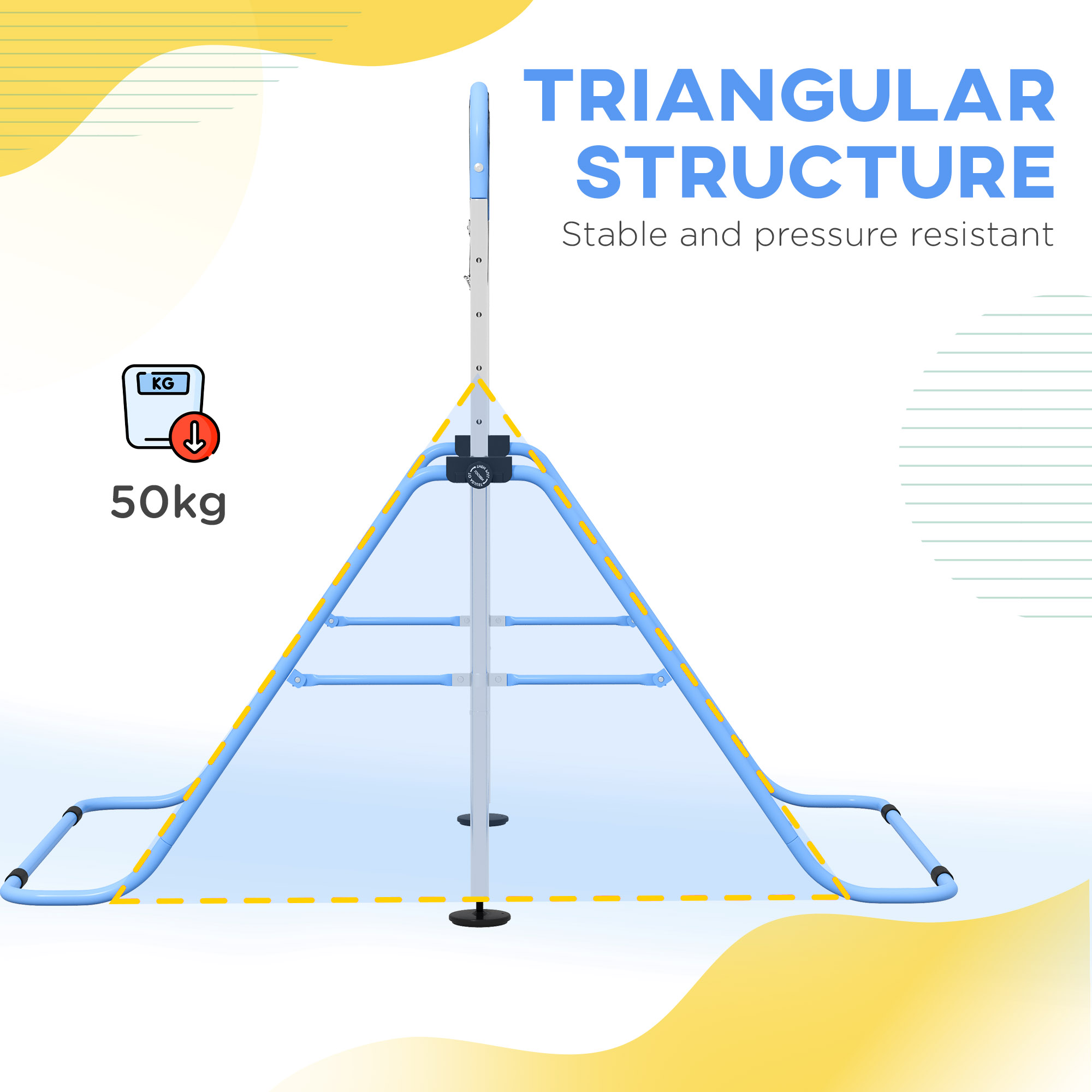 Adjustable Height And Foldable Children's Gymnastics Horizontal Bar With Anti — image 5