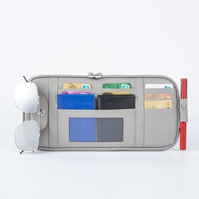 Organiseur pare-soleil voiture avec poches cartes et lunettes 14