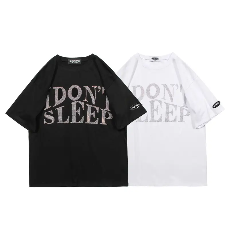 Heavy Industry Hot Rhinestone Short Sleeve Men's Loose T-shirt