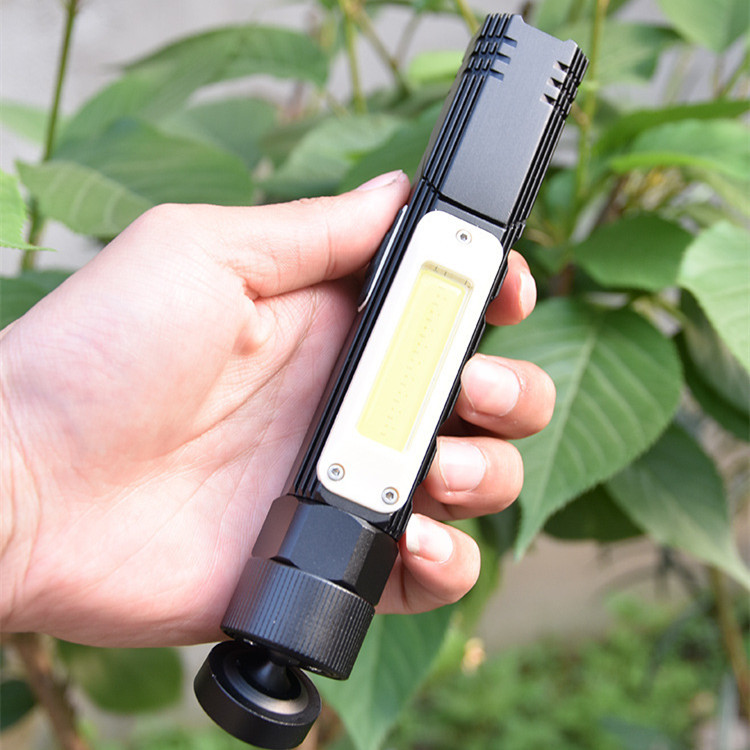 LED Work Light Red And White Light Folding Light Multifunctional Flashlight