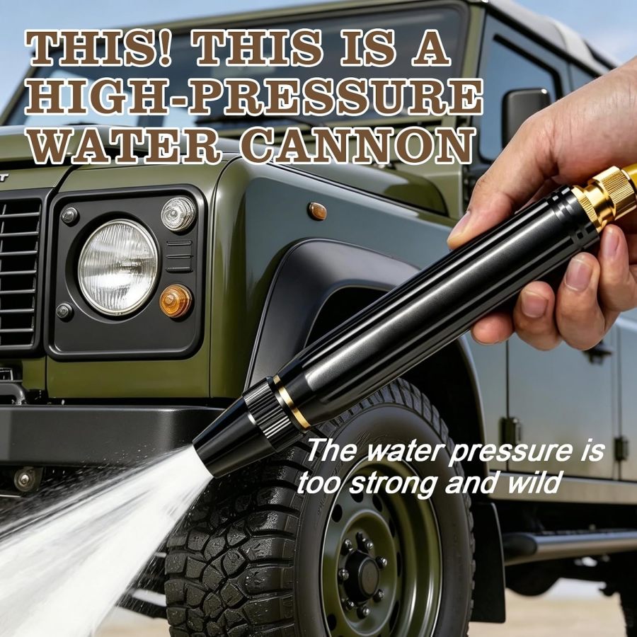 2 Sets Home High Pressure Car Wash Water Gun, Adjustable Twist Hose Nozzle Sprayer, Heavy Duty Metal Jet Nozzle For Car Washing, Garden Watering, Patio Driveway Cleaning