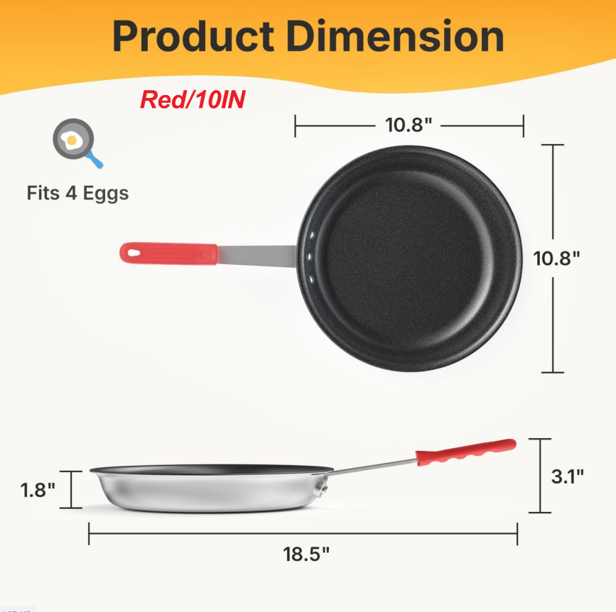Ceramic Nonstick Egg Pan, Aluminum Frying Pan With Stainless Steel Base, Oven Safe, Dishwasher Safe Skillet image 18