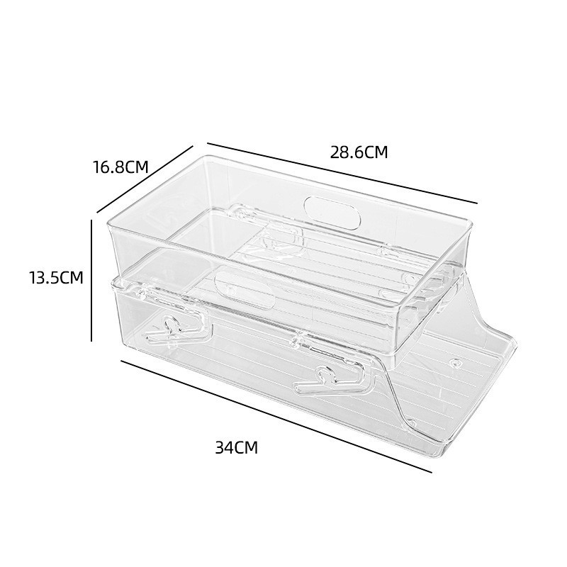 Title 1, Double-layer Refrigerator Storage Box Drinks Au...