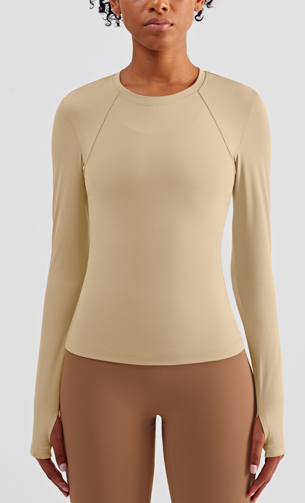 Comfortable Nude Yoga Top Long Sleeve