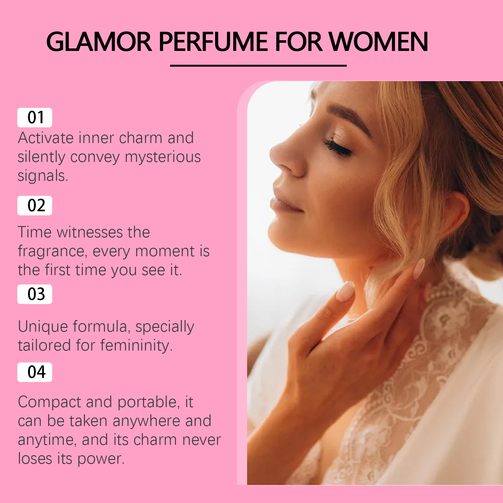 Women Pheromone Roll-On Perfume, Long Lasting Rose Scent Portable Mini Glamor Perfume, Natural Elegant Fragrance For Dating & Daily Use, 10ml