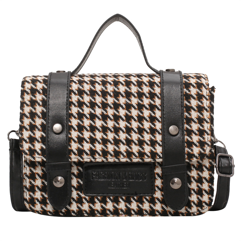 Title 8, Fashion Simple Texture Check Small Square Bag