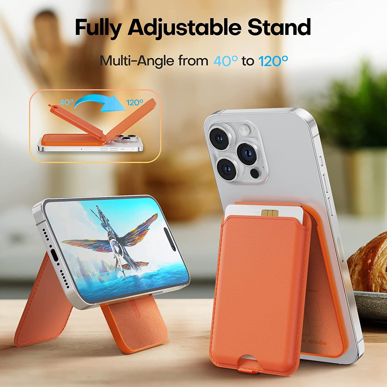 Mobile Phone Magnetic Card Holder Folding Rotating Bracket - Image 8