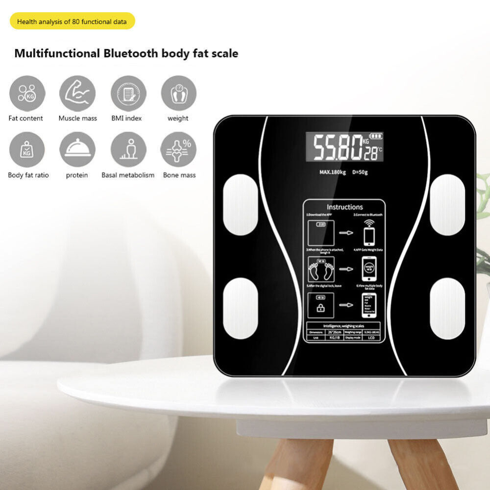 Scales Electronic 180KG Digital Bathroom LCD Display Home Body Fat BMI Monitor 11