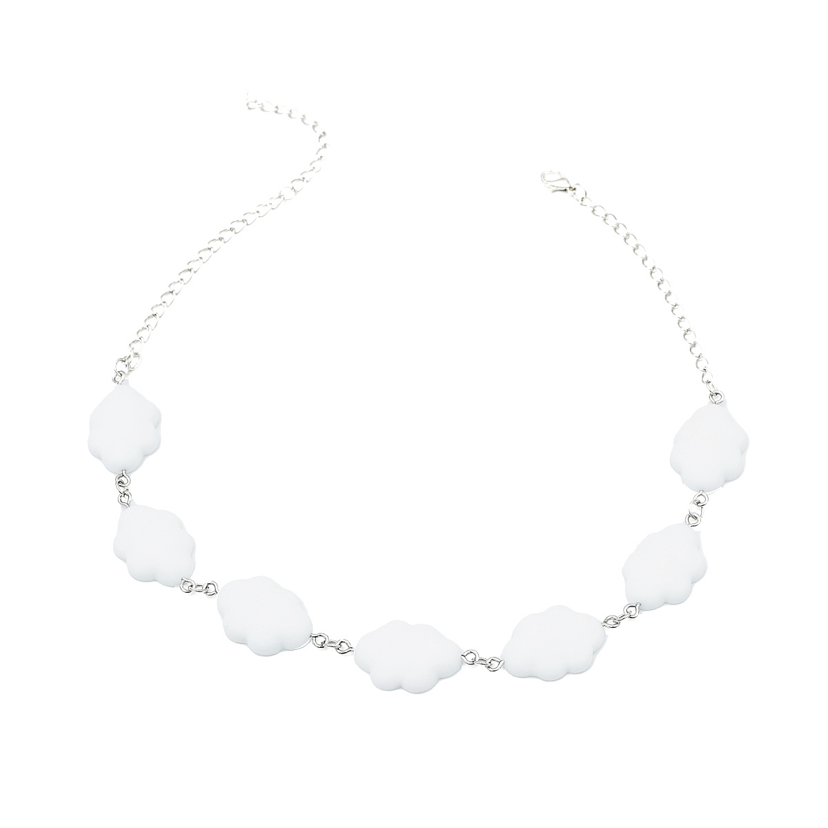 Resin Pendant Necklace European And American Hip-Hop White Cloud Choker Clavicle Chain