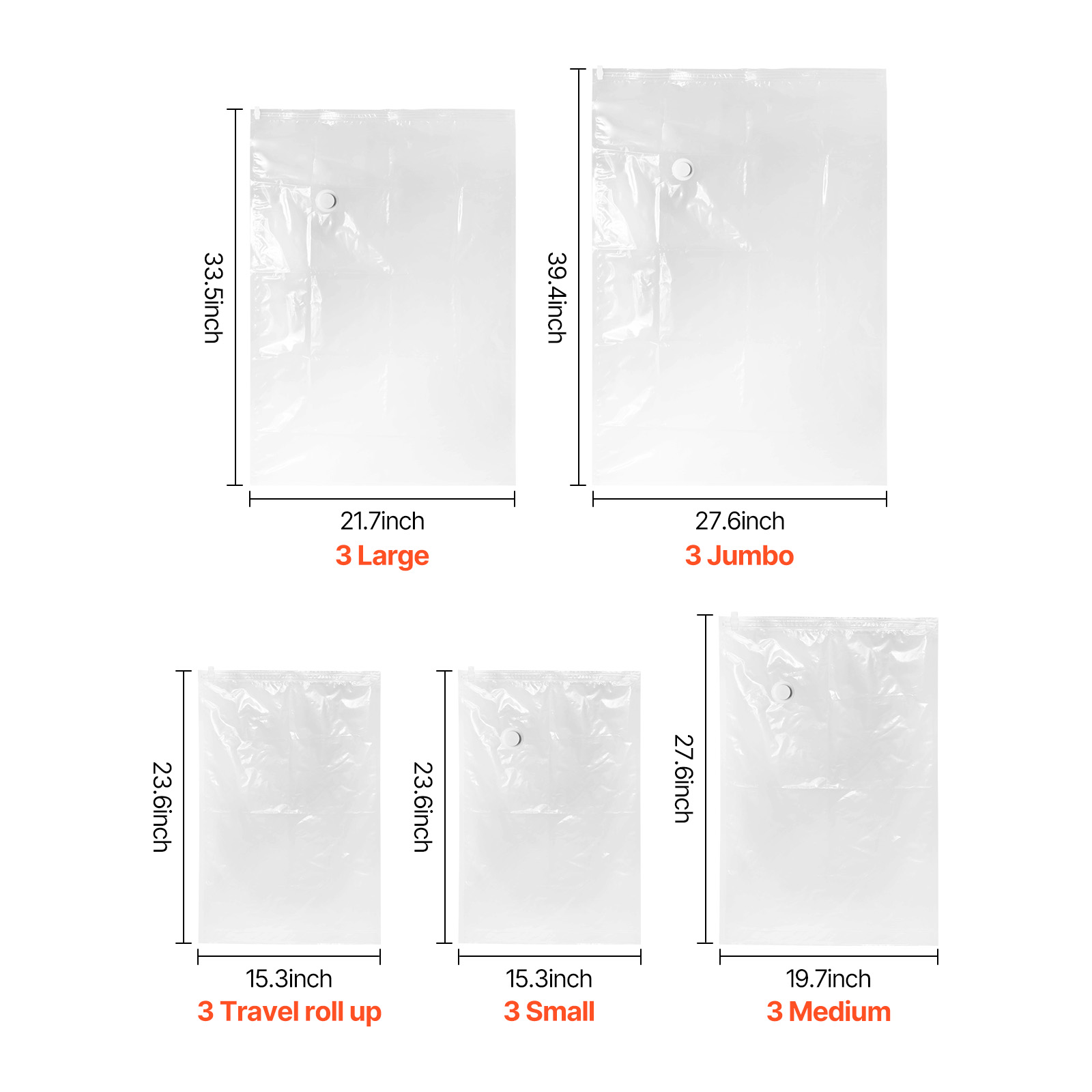 15 Pack Vacuum Storage Bags With Electric Pump, Space Saver Bags Compression For Comforters And Blankets, Sealer Clothes Storage Travel Essentials image 5