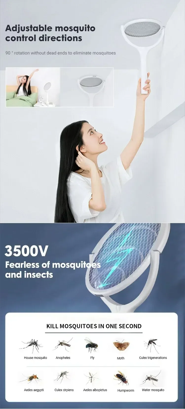 Title 4, 5 In 1 Fast Charging Racket Kill Fly Bug Safety...