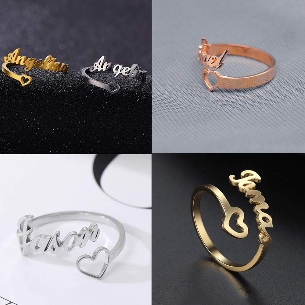 DIY Creative English Letter Couple Ring