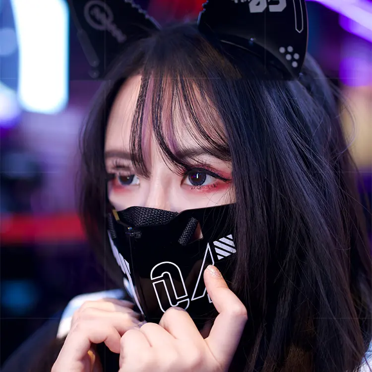 Punk Mask Cat Ears Headband Function Two-dimensional
