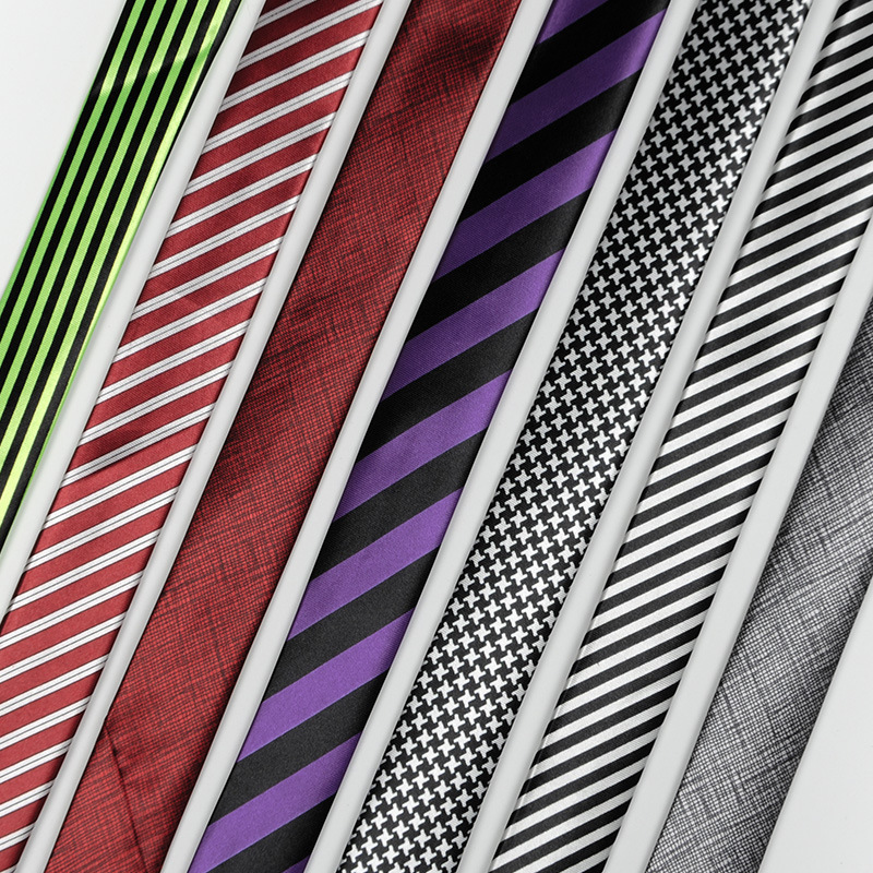 Polyester Knitted Striped Tie Women Matching Shirt