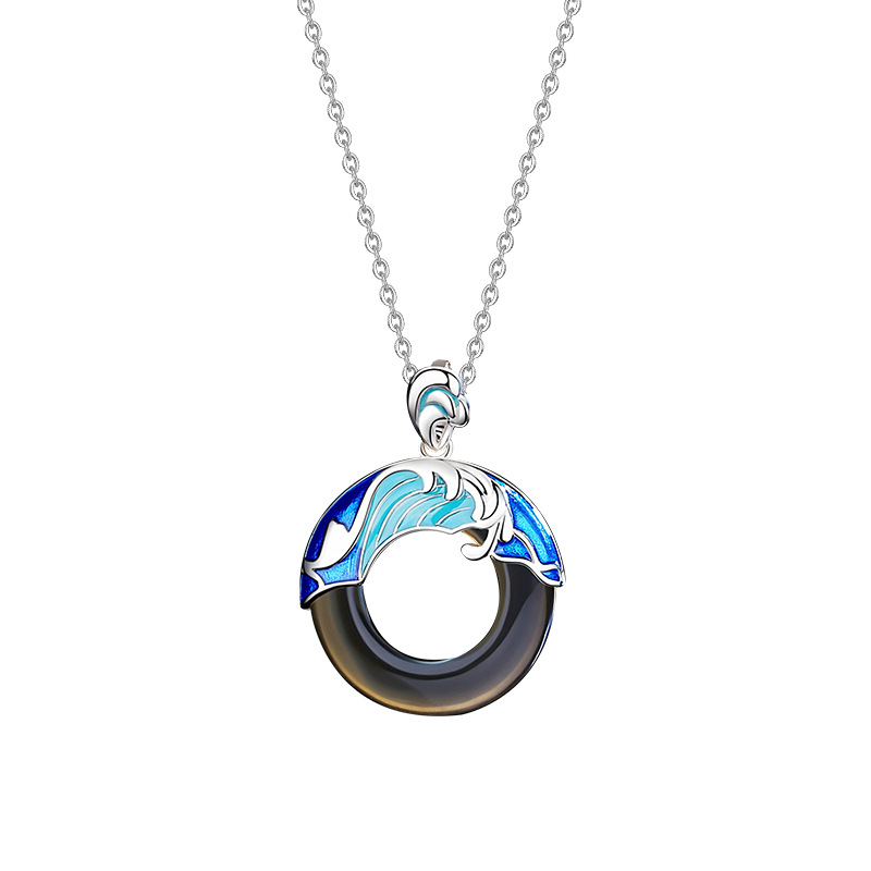 Couple Sterling Silver Necklace, Safe Buckle, Niche Personality Red String