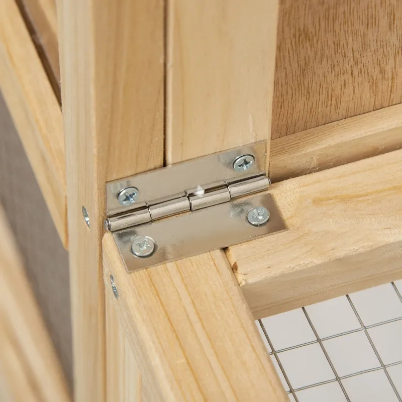 PawHut 2-Tier Wooden Hamster Cage, Small Animals Hutch, W Seesaw, Tray