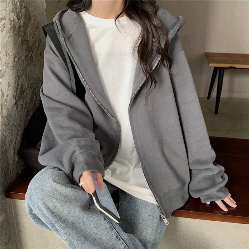 Student Cardigan Sweater Women's Spring And Autumn Grey - Shop at LoveMi