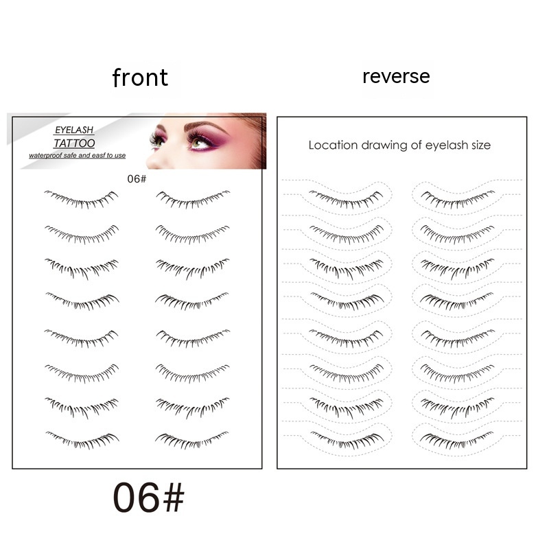 Lower Eyelashes Tattoo Sticker Disposable Waterproof Eyelash 06 - Shop at LoveMi
