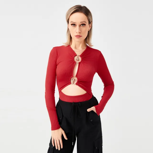 New Sexy Metal Slim Design Sense Bottom Tops Red - Shop at LoveMi