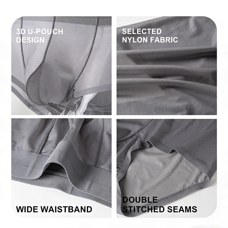 3PCS Men's Ultra Thin Cooling Briefs Lightweight Microfiber Underwear Breathable Design Transparent Underwear Briefs