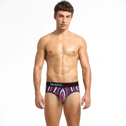 Men's Briefs Cotton with Vertical Stripes