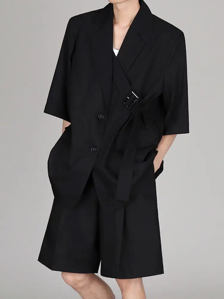 Men's Fashion Casual Short Sleeve Suit Coat Set