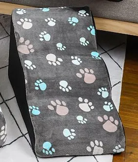 Pet Step Dog Ladder Bed Non slip Stairs Removable And Washable Kitten Small Dog Bedside Sofa Pet Supplies Gray Paw Print - Shop at LoveMi