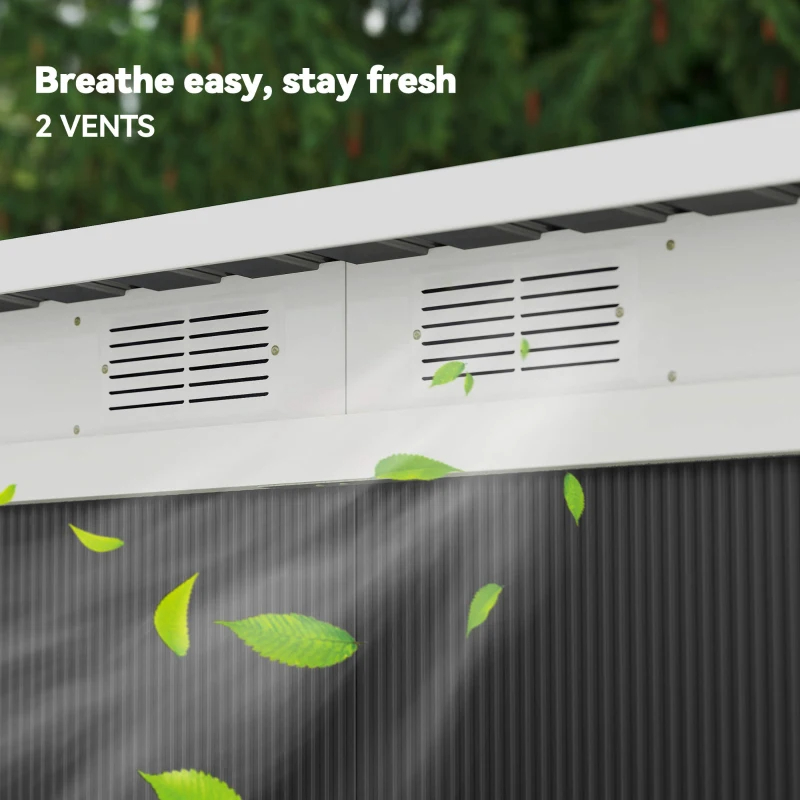 Metal Outdoor Storage Shed, Tool House With Double Lockable Doors For Backyard, Patio, Lawn, Garage, Dark Gray,Please Note The Dimensions And Weight In The Package Details Before Shipping.