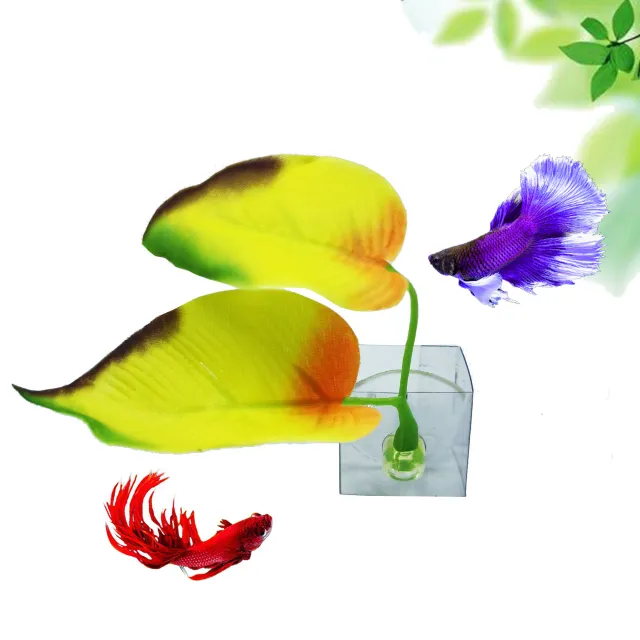 Aquarium Fish Tank Pet Decoration Landscaping Simulation Leaf Rest Leaf Ornamental Leaf Futaba Yellow - Shop at LoveMi