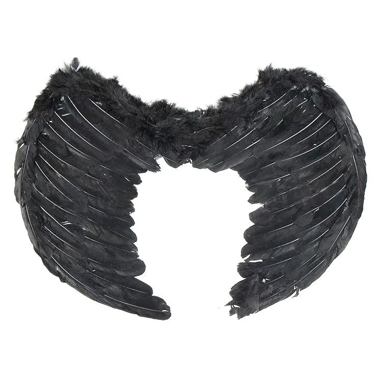 Halloween Costumes, Children's Performance Props Angel Wings - Black