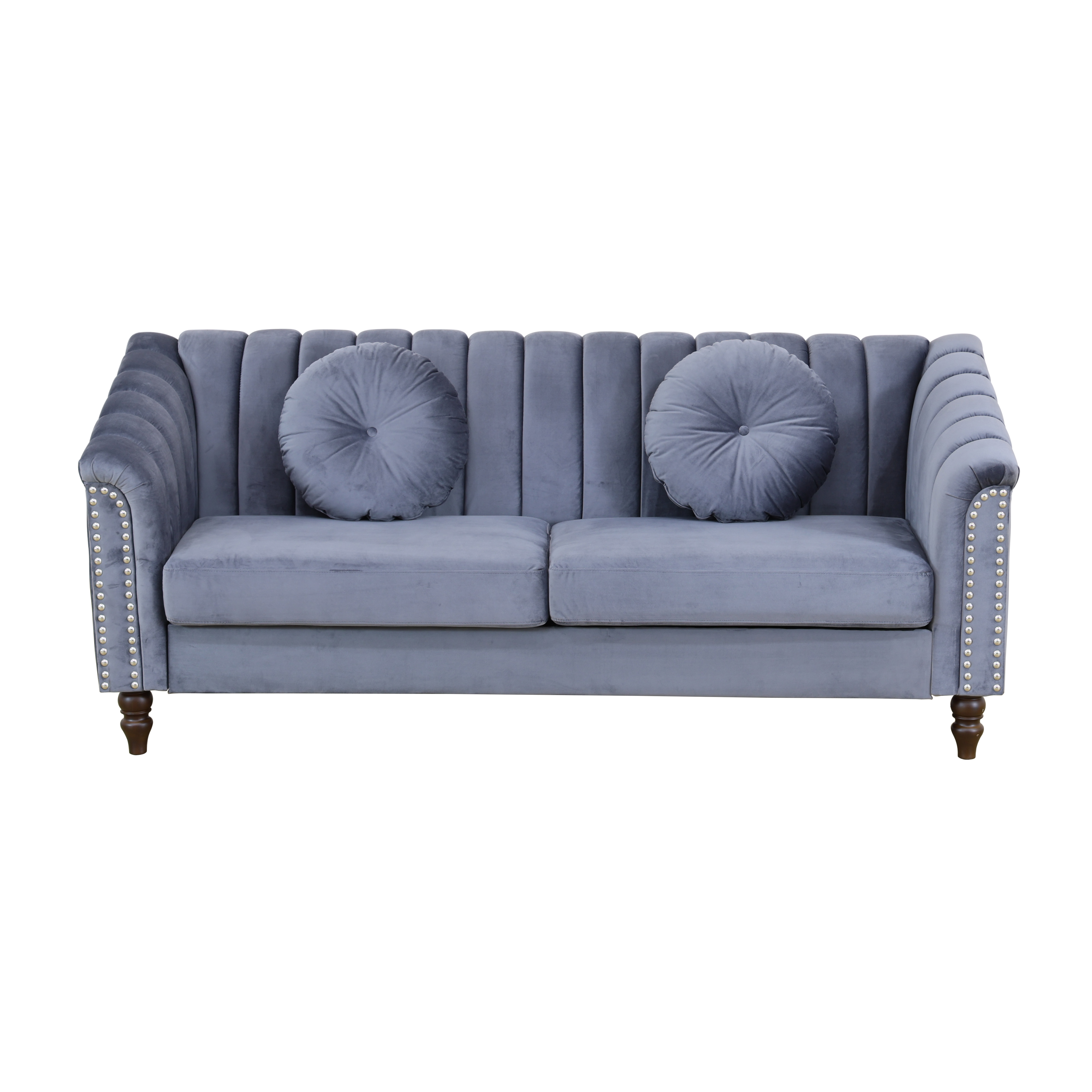 Pickup Only--Grey Microfiber 3-Piece Couch Living Room Sofa Set