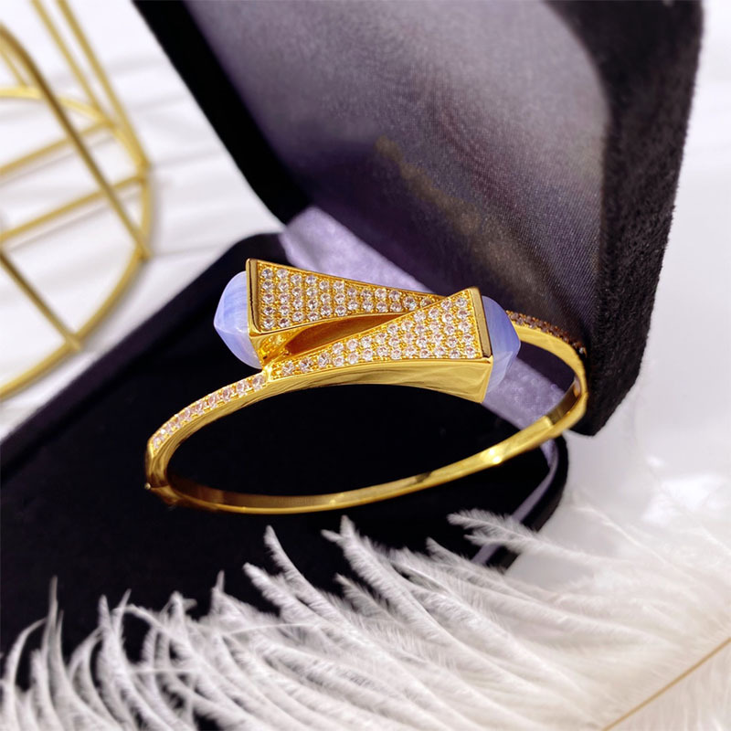 Ladies Double Pagoda Bracelet With Diamonds