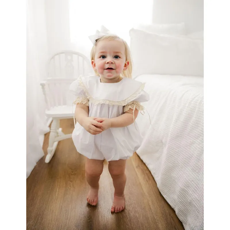 Baby Girl White Lace Romper Soft