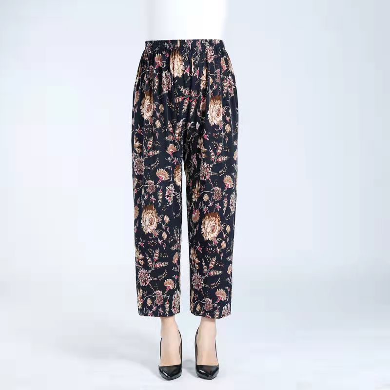 Women's Fashion Loose Casual Ice Silk Stretch Nine-quarter Pants