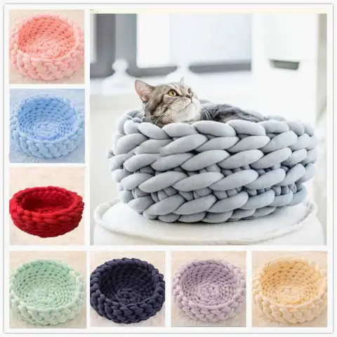 Cat House Cushion Soft Long Plush Warm Pet Mat