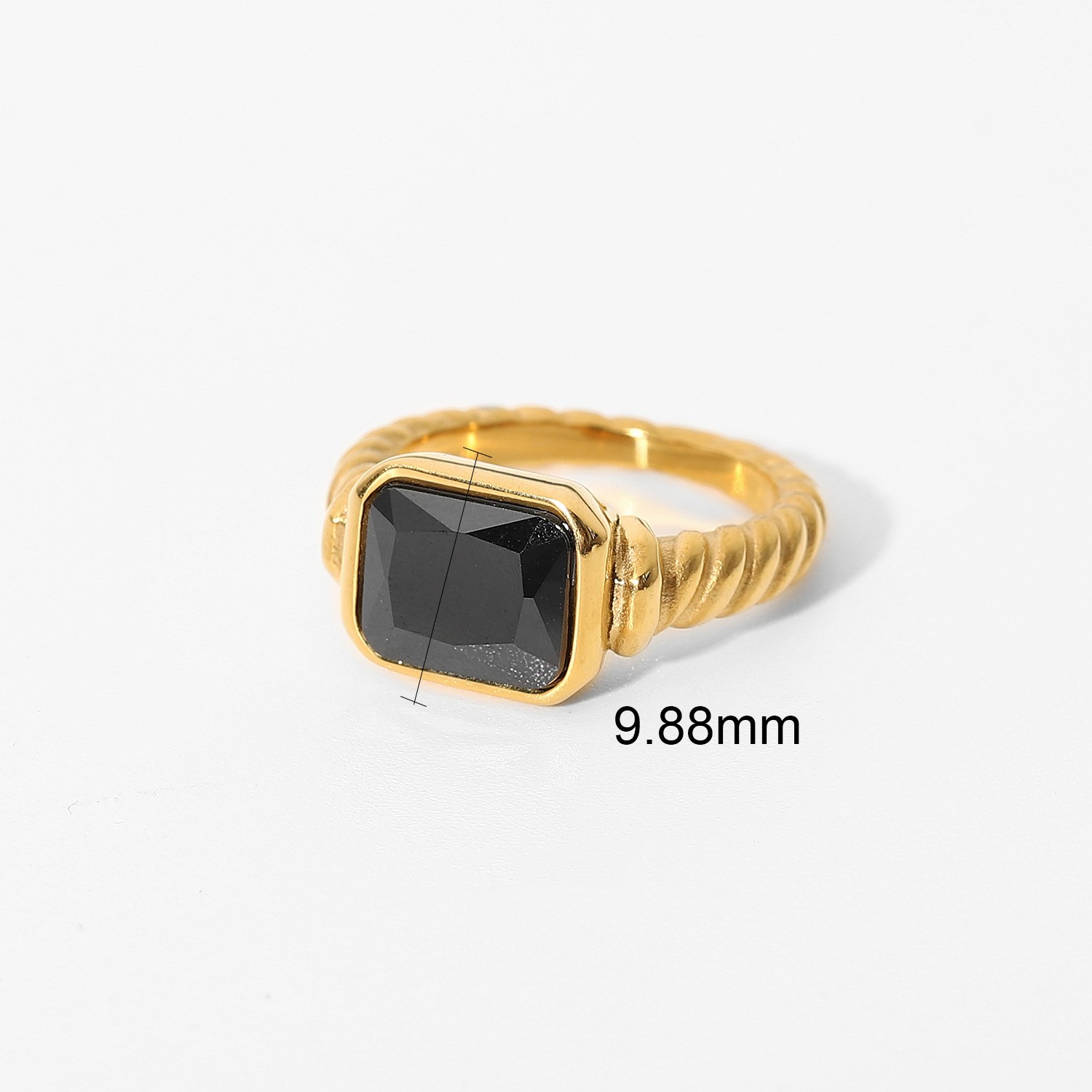 Title 6, Vergulde RVS Trendy Zirkonia Ring