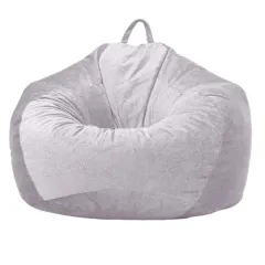 Lazy Sofa Bean Bag Cloth Cover Tatami Short Velvet No Filler Home Toy Storage - Light Grey - View 1