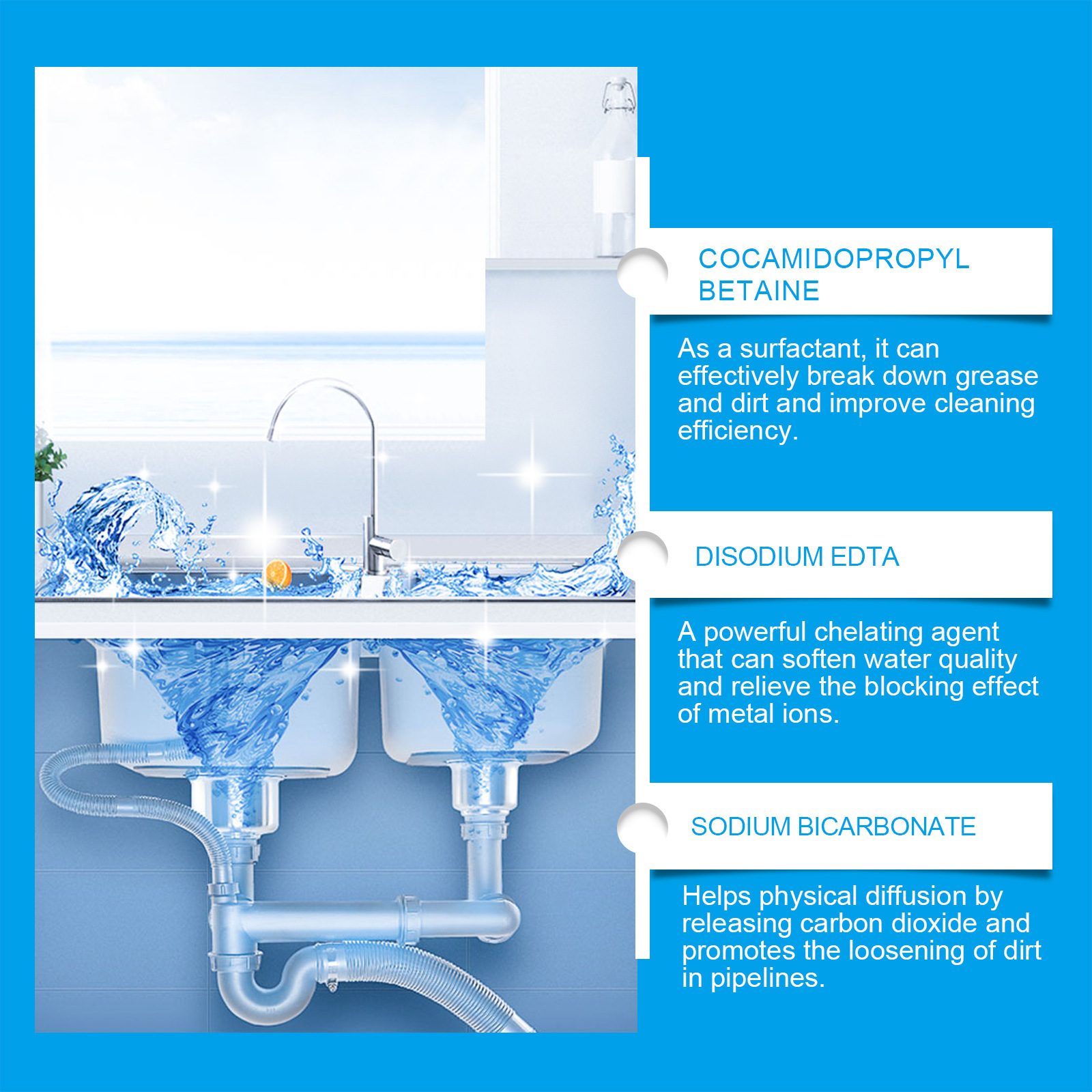 JUEFISH Cross-border Effervescent Drain Cleaning Tablets Dissolve And Unclog Toilets, Floor Drains, And Kitchen Sewers.