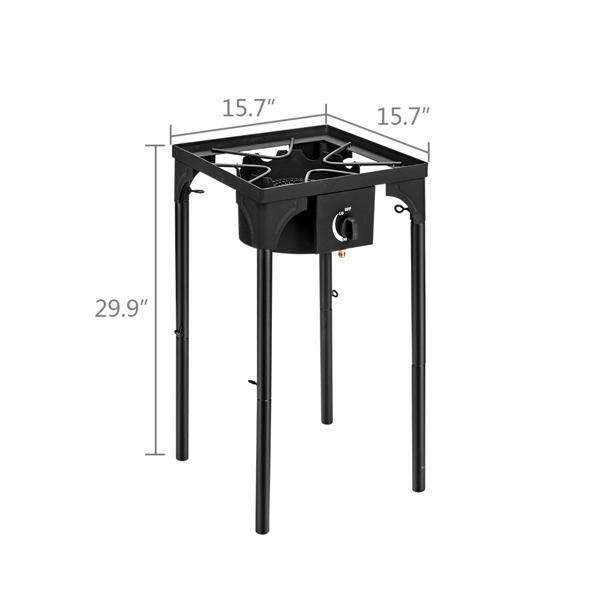 Outdoor Camp Stove High Pressure Propane Gas Cooker Portable Cast Iron Patio Cooking Burner Single Burner 75000-BTU — foto 5