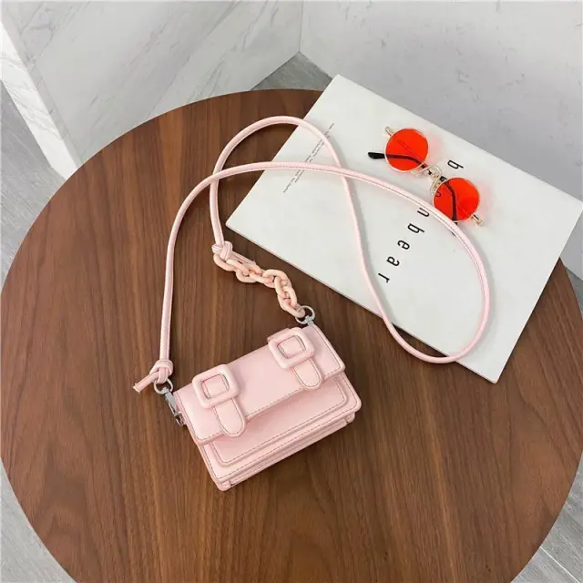 Popular Messenger Bag Candy Color Female Bag Pink - Shop at LoveMi