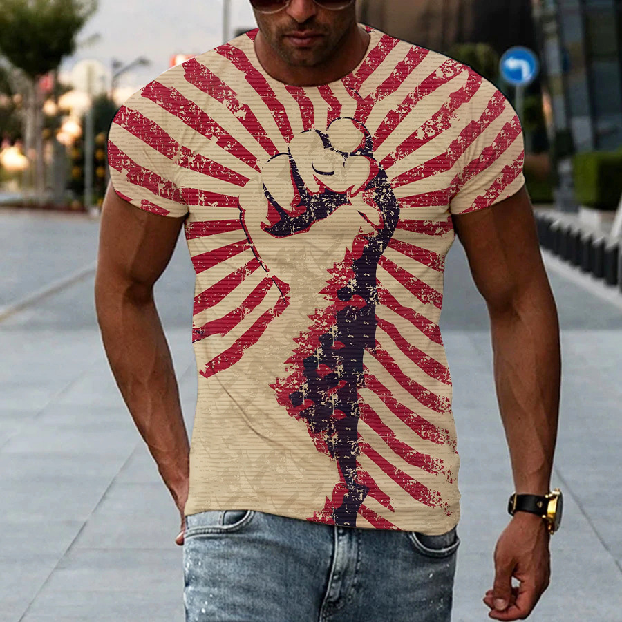 Title 7, New Mens Printed 3D T-shirt Short Sleeve Comfo...