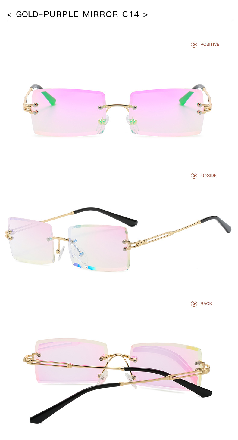 New Fashion European And American Rimless Sunglasses - Image 13