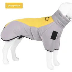 Waterproof Large Dog Jacket Warm Dog Clothes Winter Coat French Dog Reflective Dog Cold Weather Coats Pet Snow Jacket - Yellow - View 1