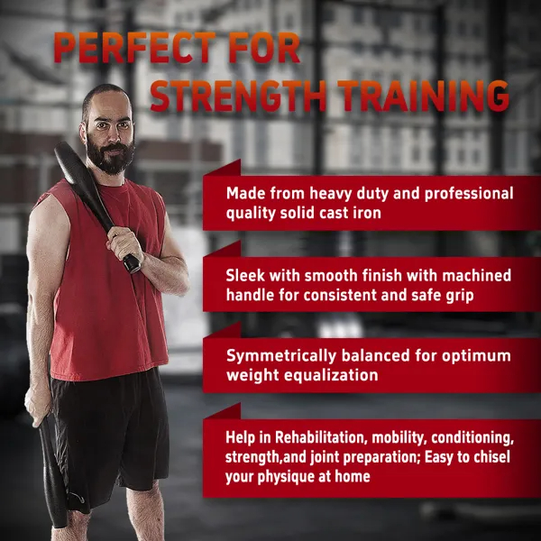 20LB Indian Club, Exercise Bat, Iron Club Bell For Strength Training And Muscle Rehabilitation