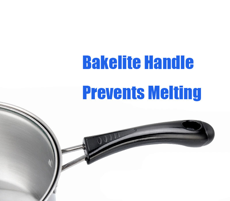 Set Of 3 Induction Non Stick Stainless Steel Cookware Kitchen Glass Lids Pot Pan 6